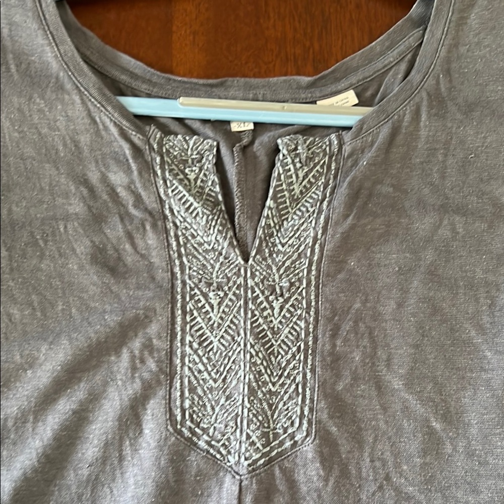 Royal Robbins Charcoal Tunic with Embroidery